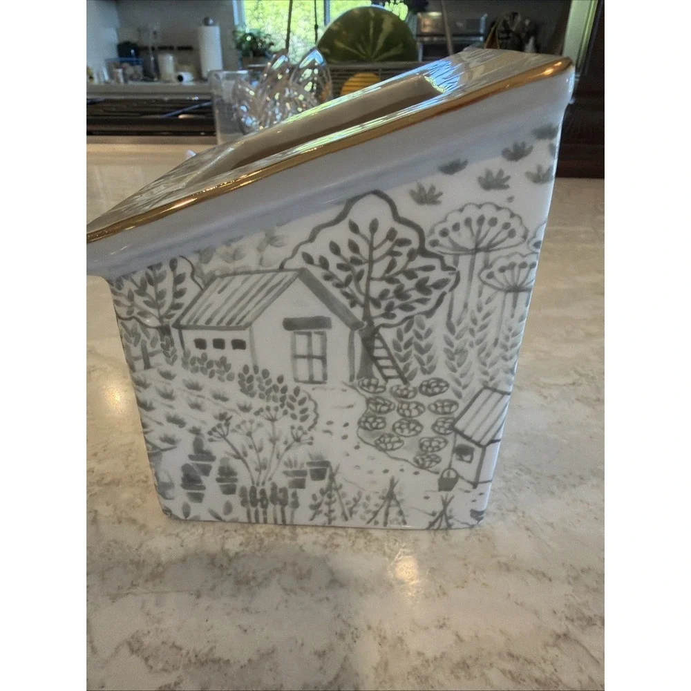 Mackenzie Childs One Sterling Check Cottage Container Short